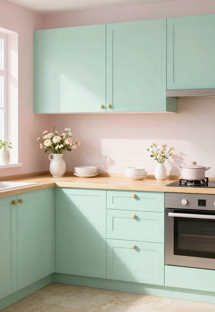 13 Fun Colorful Kitchen Themes That Will Make Cooking a Joy (Don’t Miss #7!) - 4. Pastel Paradise 1