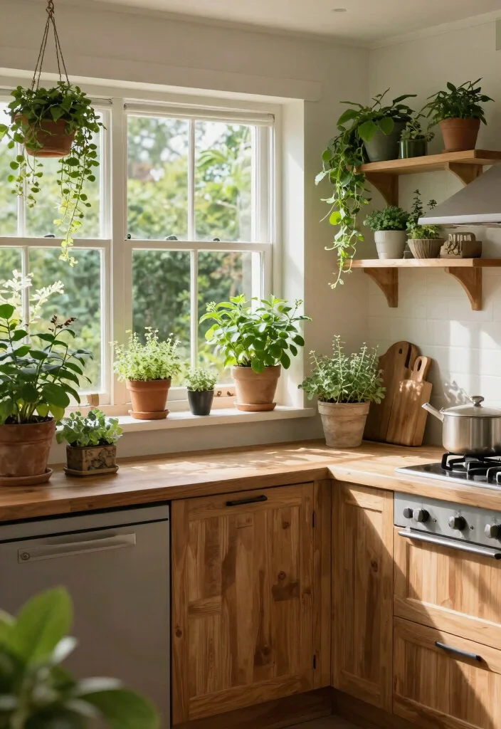 13 Fun Colorful Kitchen Themes That Will Make Cooking a Joy (Don’t Miss #7!) - 7. Lush Garden Kitchen 1