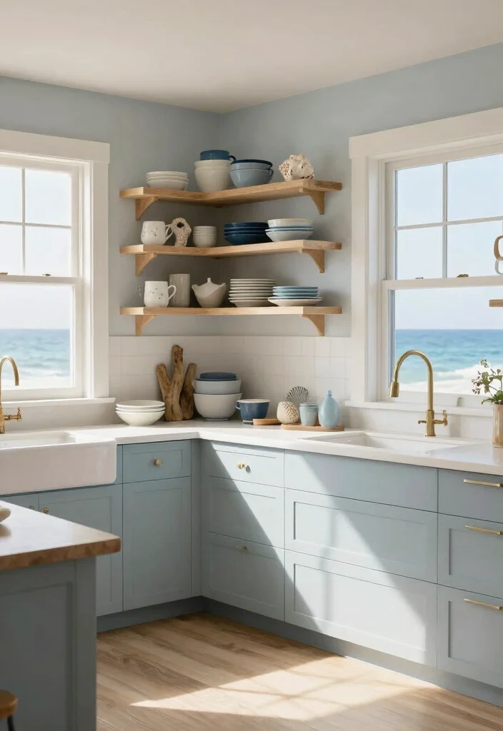 13 Fun Colorful Kitchen Themes That Will Make Cooking a Joy (Don’t Miss #7!) - 8. Coastal Retreat 1