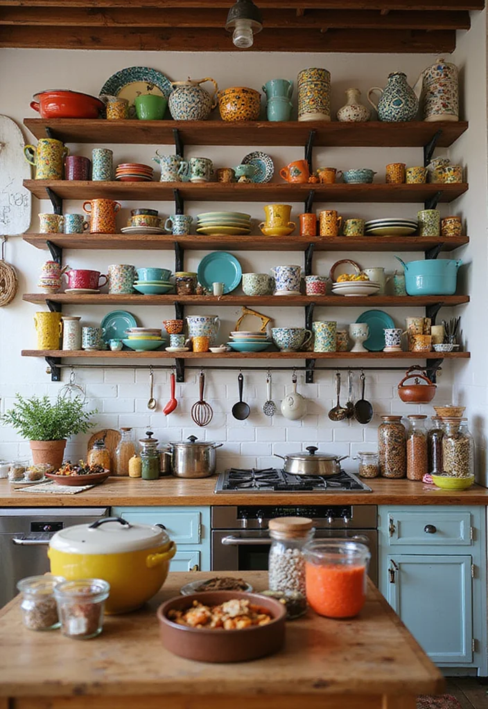 15 Eclectic Decor Ideas That'll Make Your Home the Talk of the Town! - 11. Eclectic Kitchenware 1