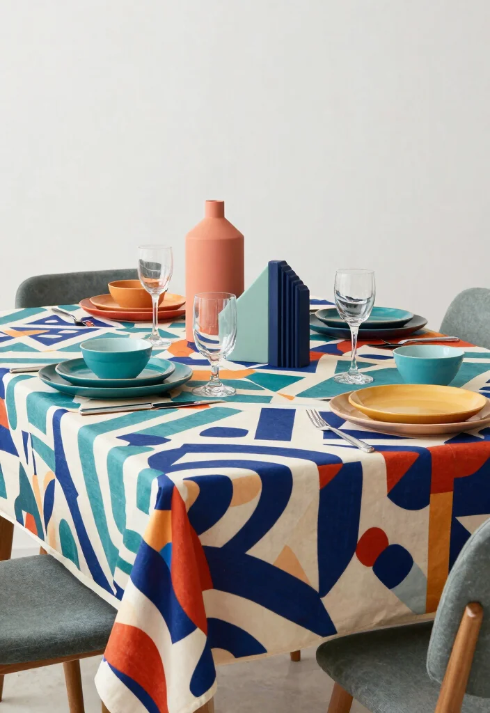15 Elegant Table Settings That Will Transform Your Dining Experience (You’ll Want to Use #7 Every Time!) - 13. Bold Geometric Patterns 1