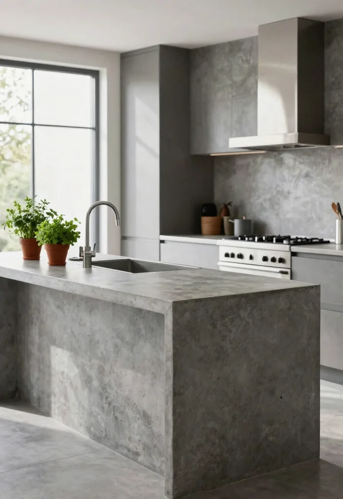 15 Stunning Kitchen Countertop Ideas That Will Transform Your Space (You Won't Believe #6!) - 2. Bold Concrete Countertops 1