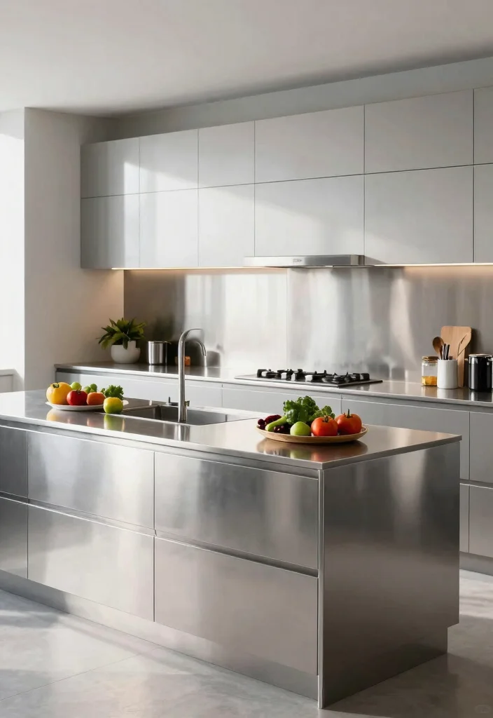 15 Stunning Kitchen Countertop Ideas That Will Transform Your Space (You Won't Believe #6!) - 7. Stylish Stainless Steel Countertops 1