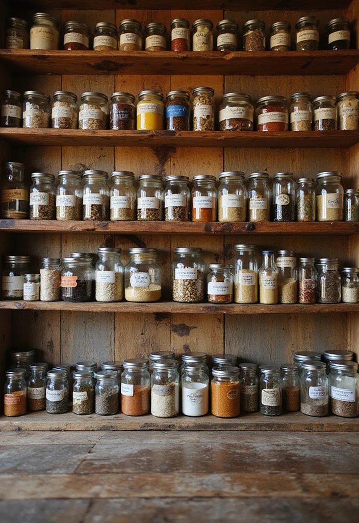 16 Open Shelving Ideas for Rustic Kitchen Decor That'll Wow Your Guests! - 9. Colorful Display with Glass Jars 1