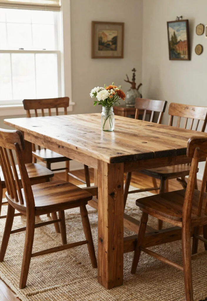 18 Stunning Rustic Farmhouse Furniture Pieces That Will Define Your Style! - 1. Reclaimed Wood Dining Table 1