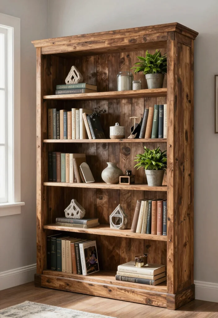 18 Stunning Rustic Farmhouse Furniture Pieces That Will Define Your Style! - 11. Farmhouse Bookcase 1