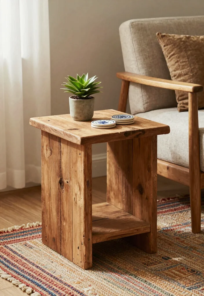 18 Stunning Rustic Farmhouse Furniture Pieces That Will Define Your Style! - 7. Rustic Side Table 1