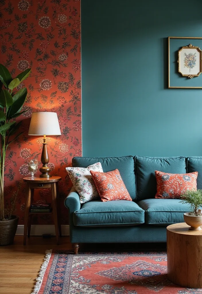 20 Cozy Living Room Ideas with Bohemian Charm (You Won’t Believe #7!) - 11. Bold Accent Walls 1