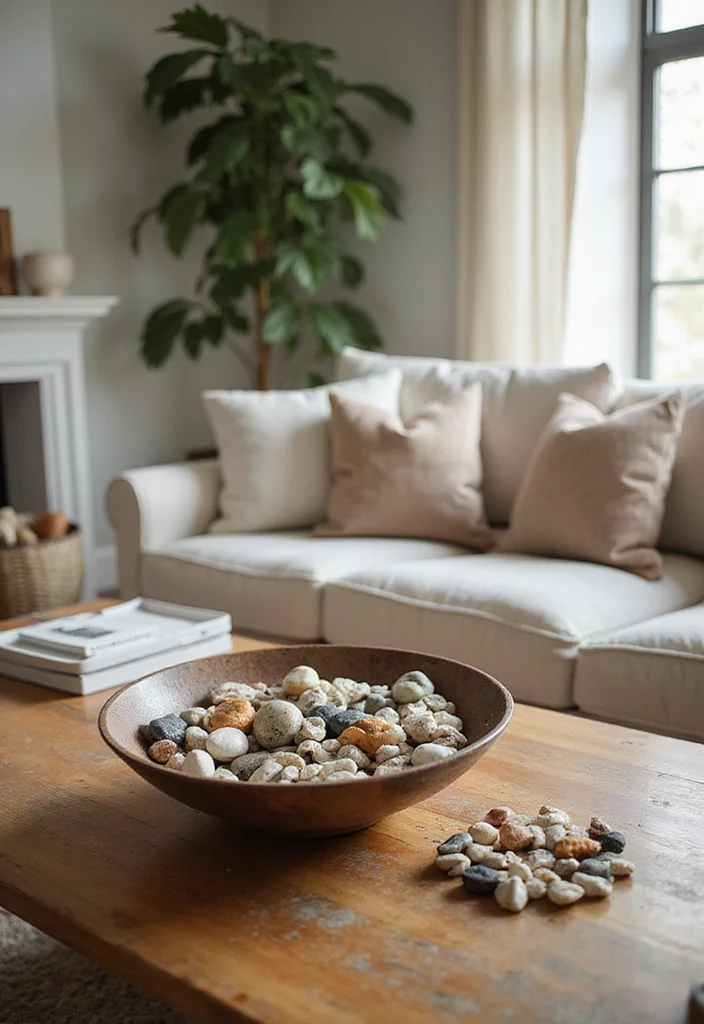 20 Cozy Living Room Ideas with Bohemian Charm (You Won’t Believe #7!) - 16. Unique Centerpieces 1