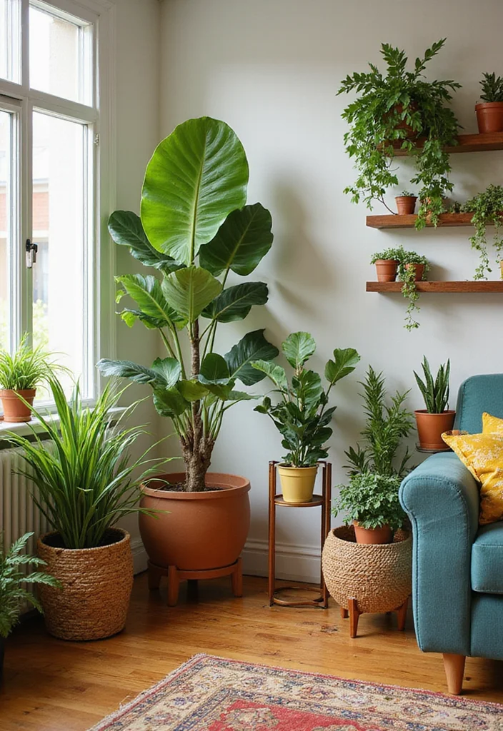 20 Cozy Living Room Ideas with Bohemian Charm (You Won’t Believe #7!) - 2. Plants, Plants, and More Plants 1