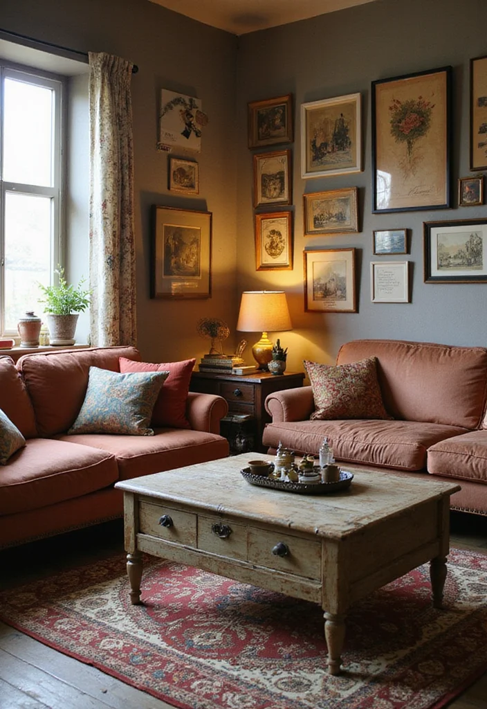 20 Cozy Living Room Ideas with Bohemian Charm (You Won’t Believe #7!) - 3. Vintage and Thrifted Finds 1