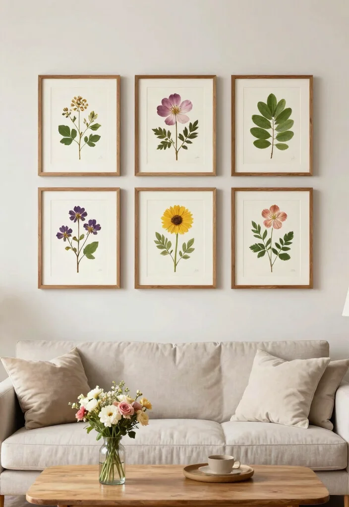 22 Vintage Wall Art Ideas to Completely Transform Your Home (You’ll Love #10!) - 17. Botanical Pressings 1