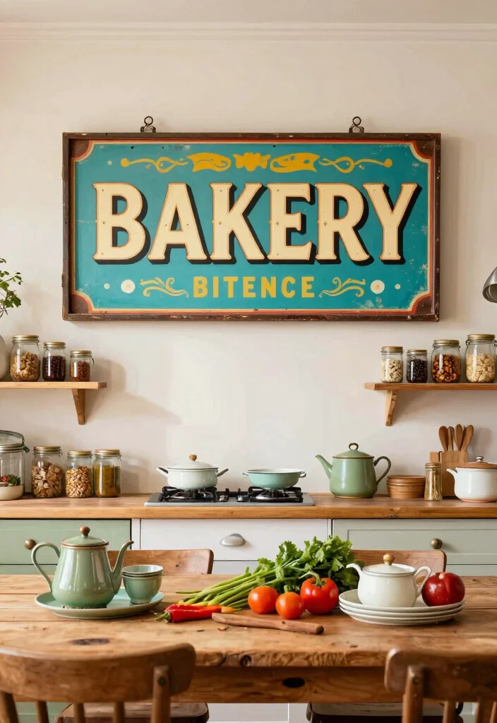 22 Vintage Wall Art Ideas to Completely Transform Your Home (You’ll Love #10!) - 6. Vintage Signage 1