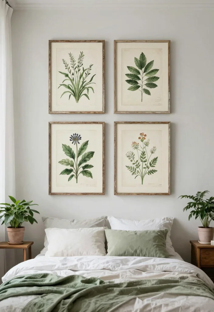 22 Vintage Wall Art Ideas to Completely Transform Your Home (You’ll Love #10!) - 7. Vintage Botanical Prints 1