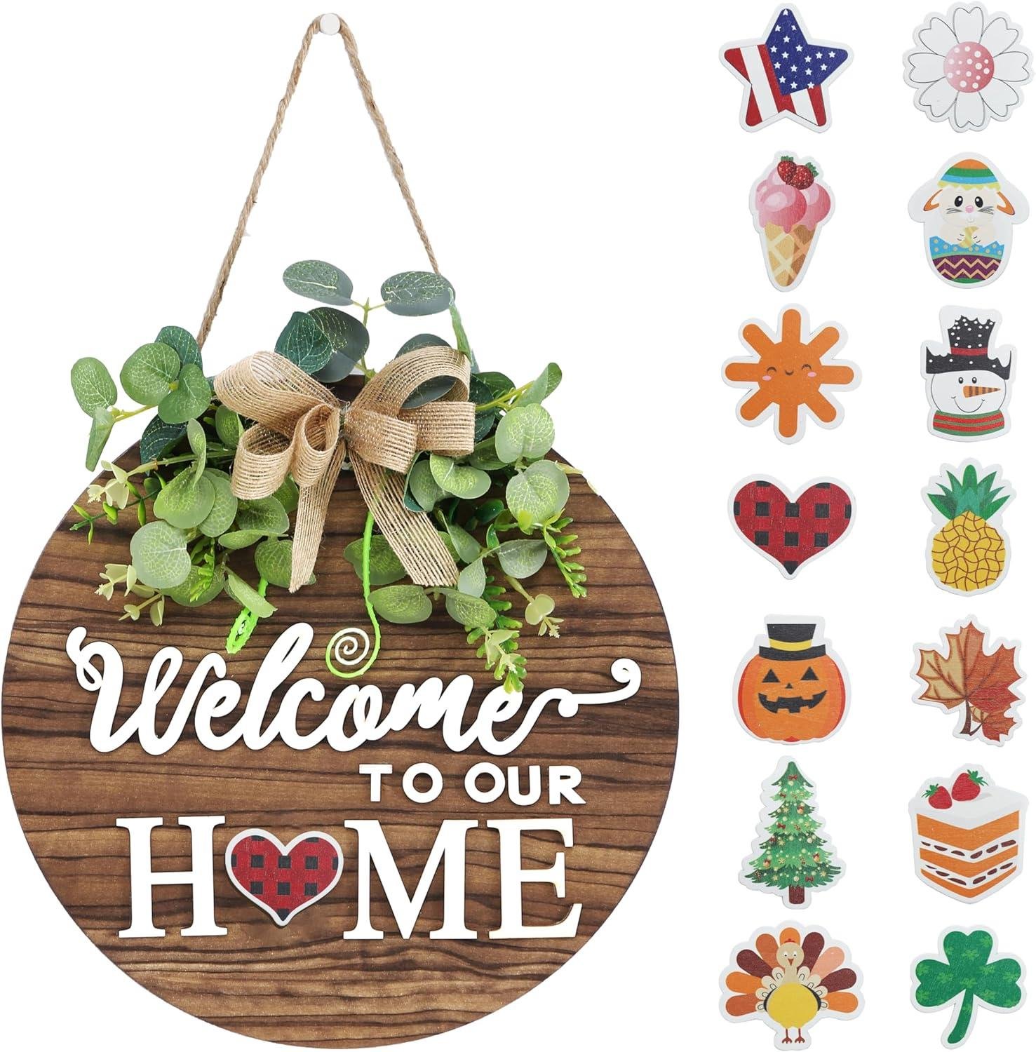 We Love This Year-Round Interchangeable Welcome Sign