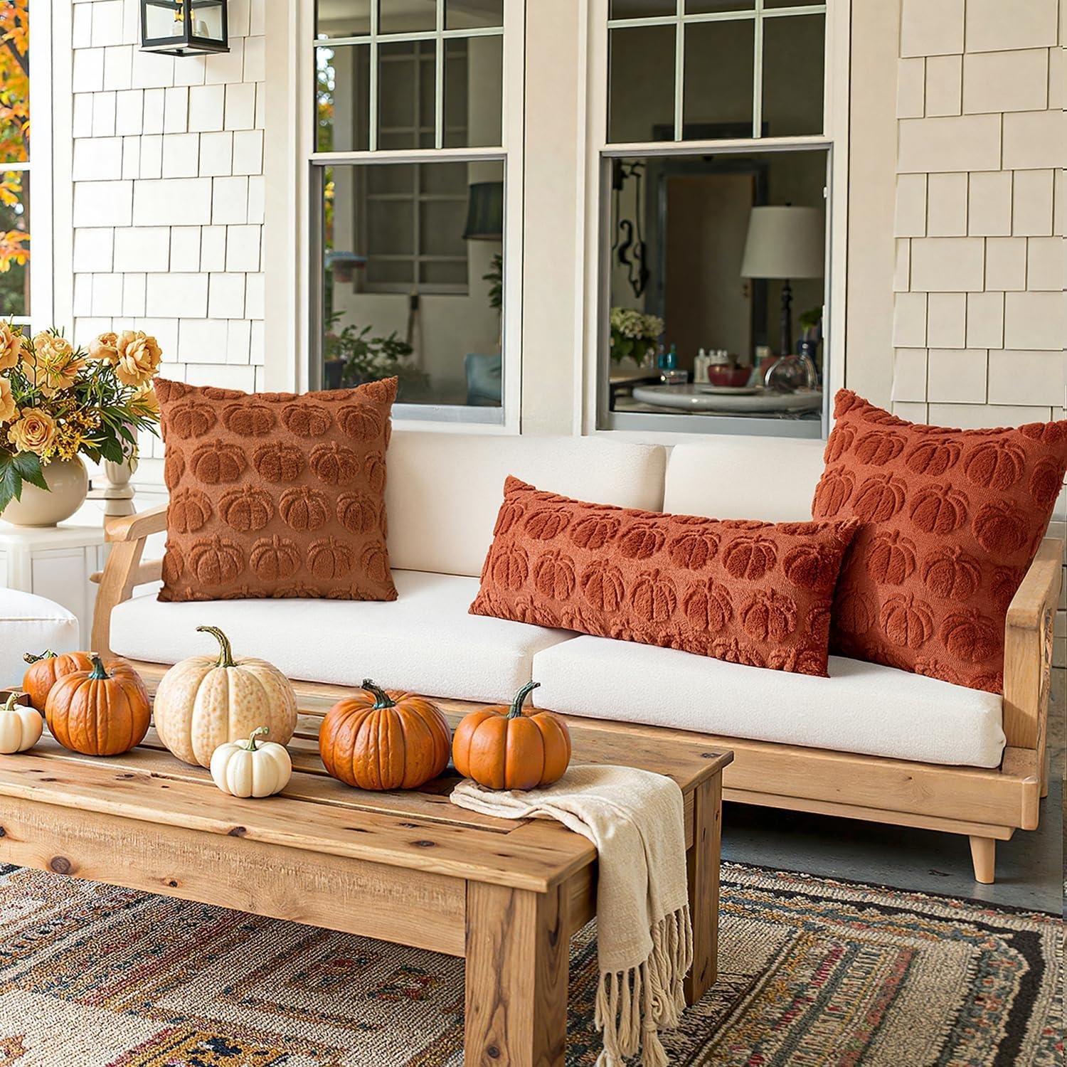 Our Cozy Review: MIULEE's Rustic Fall Pumpkin Pillows