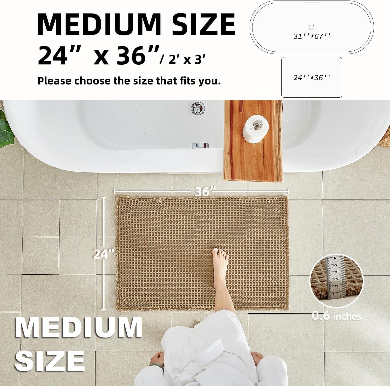 We Tested the Khaki Boho Waffle Bath Mat: Here's Why