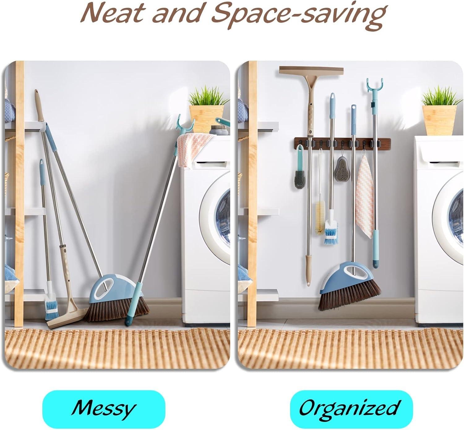 Rustic Charm Meets Organization: Our Review of the Wall-Mounted Mop and Broom Holder