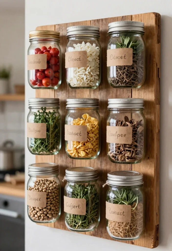 10 Quick DIY Home Organization Fixes to Create a Stress-Free Home! - 3. Repurposed Mason Jar Storage 1