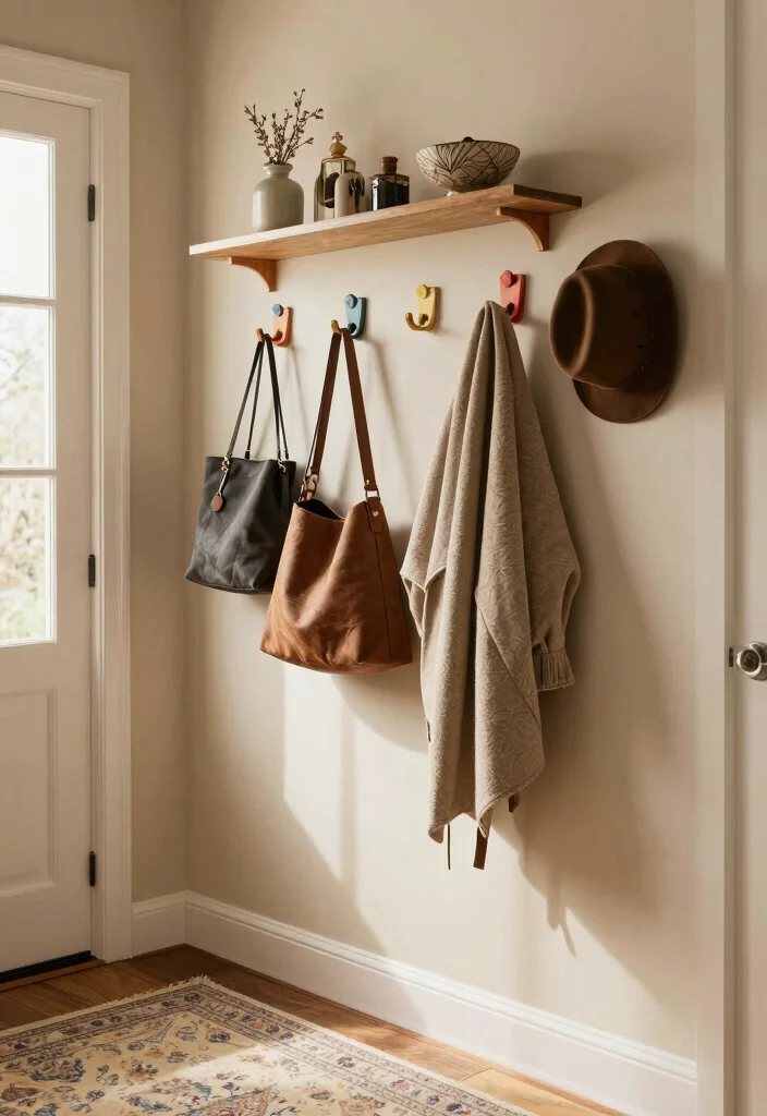 10 Quick DIY Home Organization Fixes to Create a Stress-Free Home! - 6. Command Hooks for Entryway Organization 1