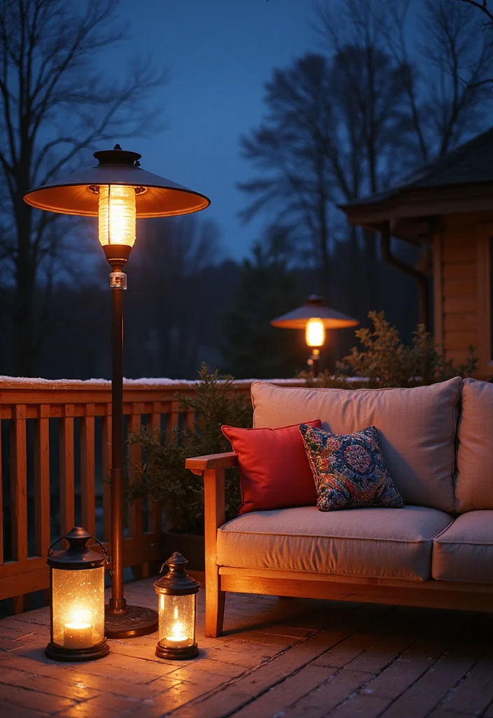 10 Winter Patio Ideas That Will Keep You Warm and Cozy All Season Long! - 3. Use Heat Lamps for Instant Warmth 1