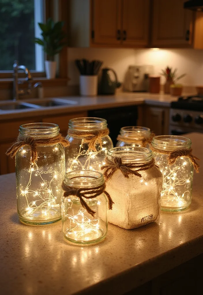 12 Budget-Friendly Farmhouse Kitchen DIY Projects That Will Transform Your Space! - 11. Upcycled Glass Jar Lanterns 1