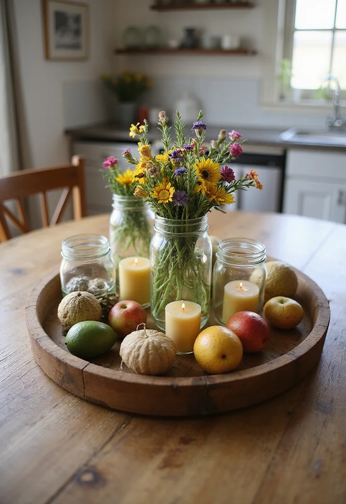 12 Budget-Friendly Farmhouse Kitchen DIY Projects That Will Transform Your Space! - 6. Rustic Centerpiece Ideas 1