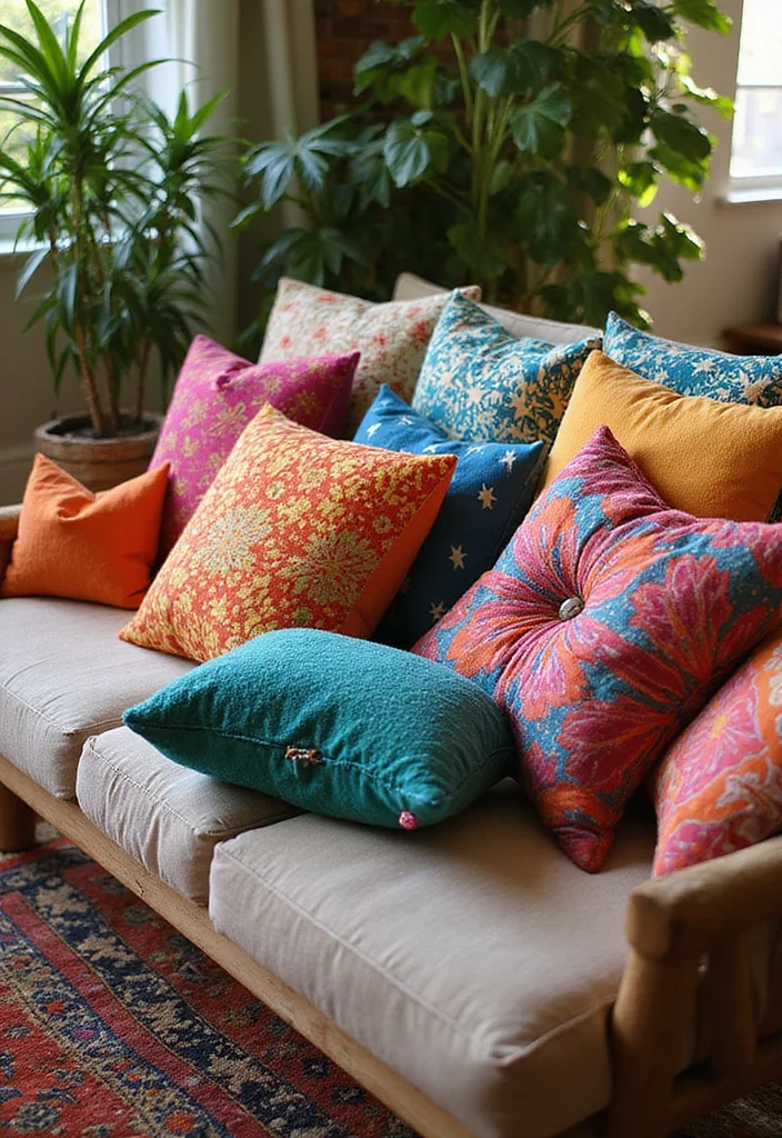 12 Stunning Bohemian Home Accents That Will Transform Your Space (You Won't Believe #8!) - 3. Vibrant Throw Pillows 1
