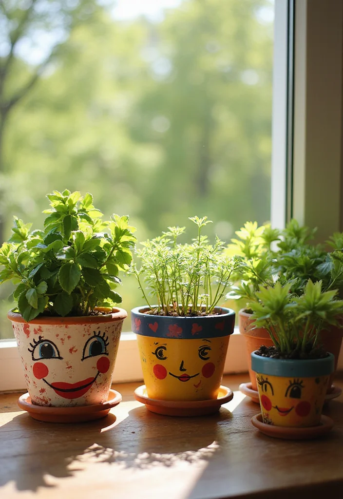 13 Craft Home Decor Projects That Are So Easy, Your Kids Can Help Too! (#4 Is Adorable!) - 1. Painted Flower Pots 1