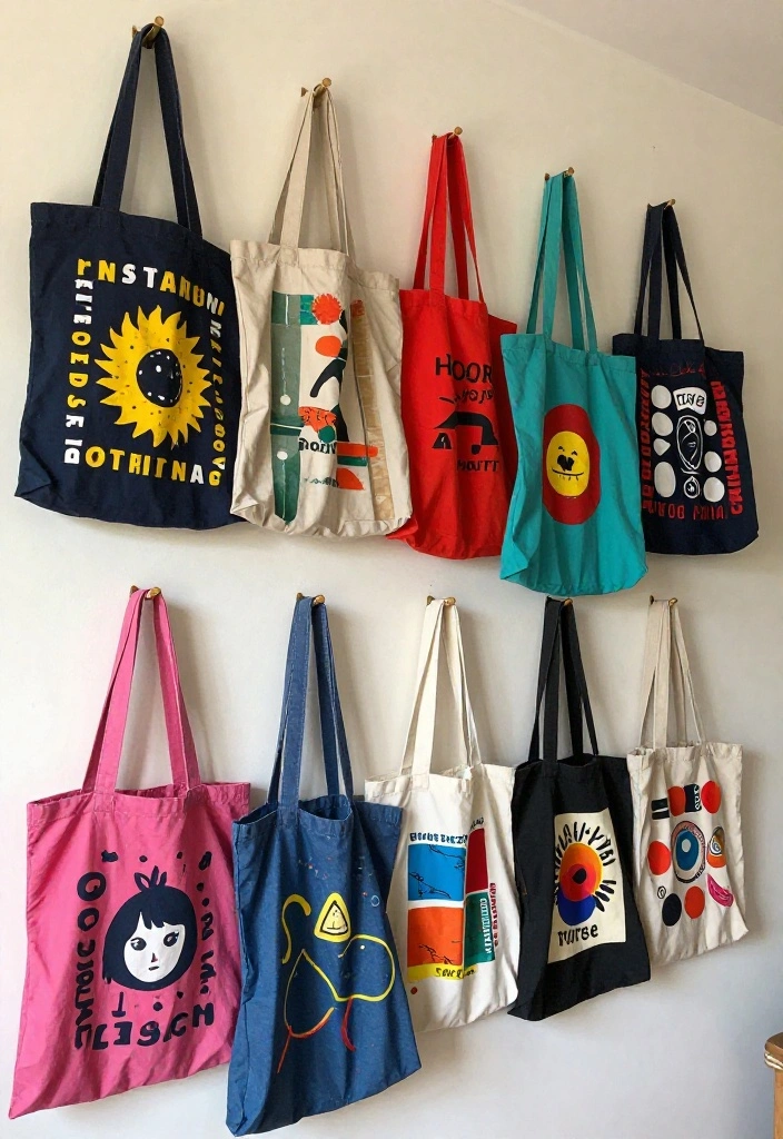 13 Craft Home Decor Projects That Are So Easy, Your Kids Can Help Too! (#4 Is Adorable!) - 11. Upcycled Tote Bags 1