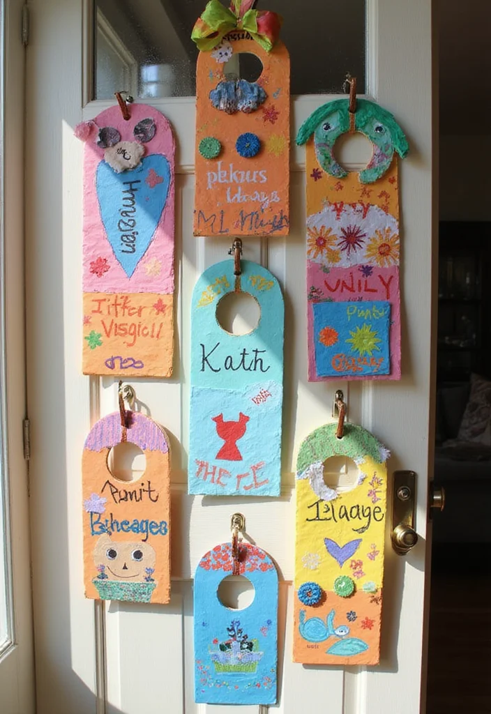 13 Craft Home Decor Projects That Are So Easy, Your Kids Can Help Too! (#4 Is Adorable!) - 7. Personalized Door Hangers 1