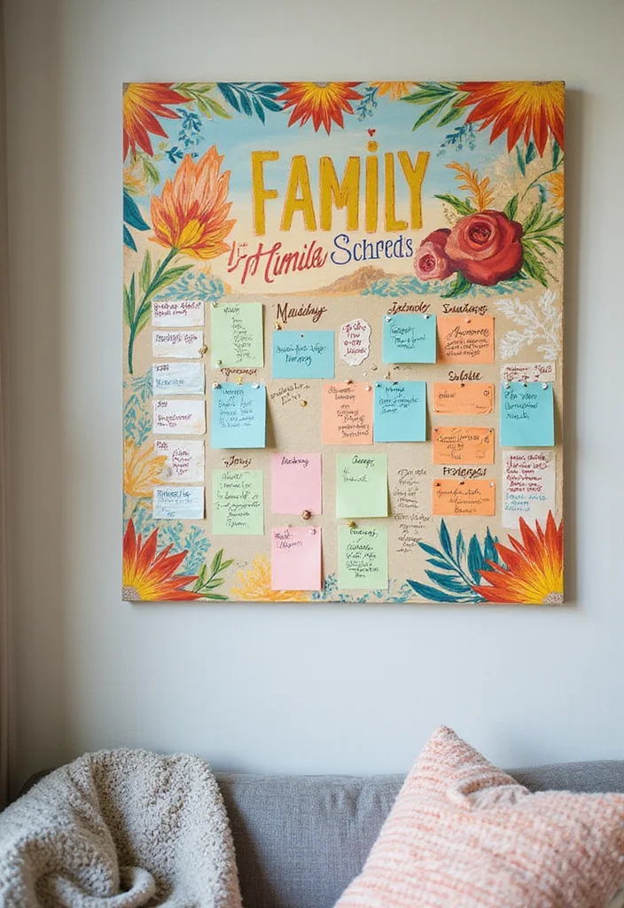 13 Craft Home Decor Projects That Are So Easy, Your Kids Can Help Too! (#4 Is Adorable!) - 9. Family Calendar Board 1