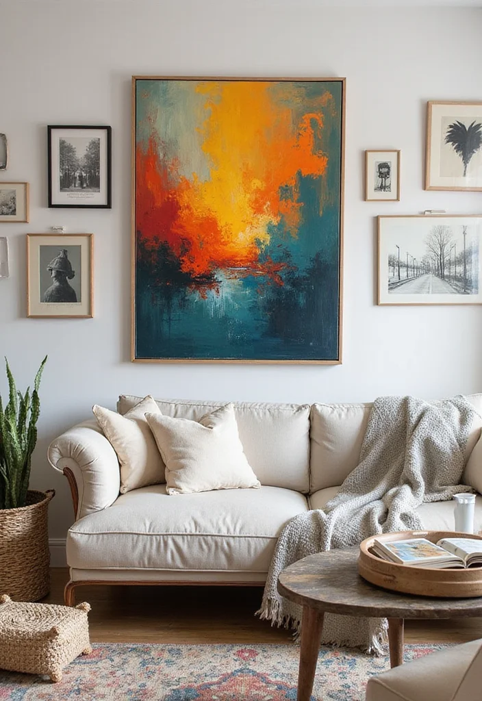 14 Cozy Living Room Decor Trends You Need to Try Right Now! - 8. Statement Art Pieces 1