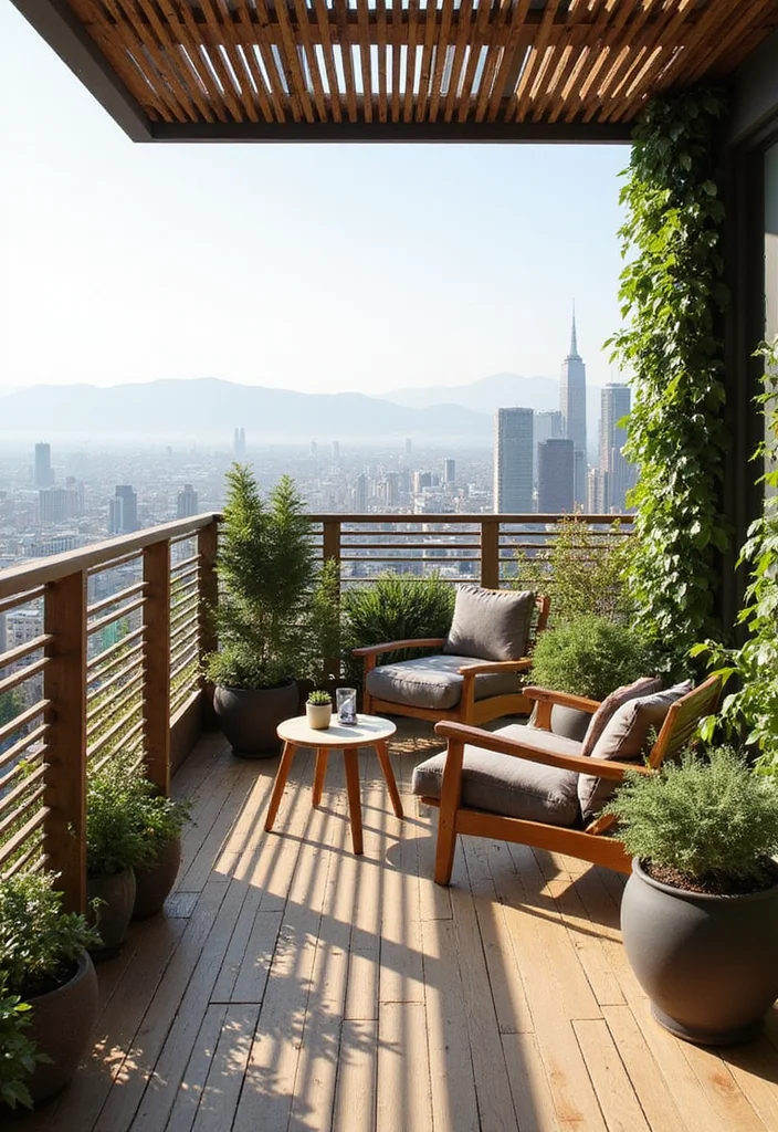 14 Wood Balcony Railings That Blend Safety with Style (Your Guests Will Be Impressed!) - 1. Sleek Modern Slats 1