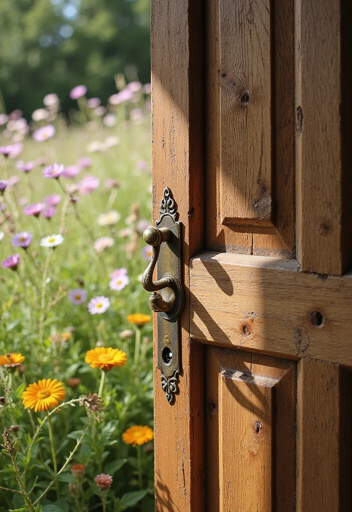 15 Rustic Front Door Ideas That’ll Make Your Home Feel Like a Cozy Retreat! - 1. Weathered Wood Wonder 1