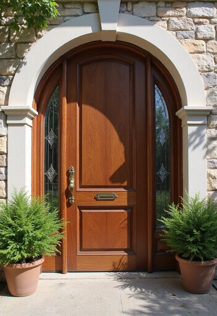 15 Rustic Front Door Ideas That’ll Make Your Home Feel Like a Cozy Retreat! - 12. Charming Arched Doors 1