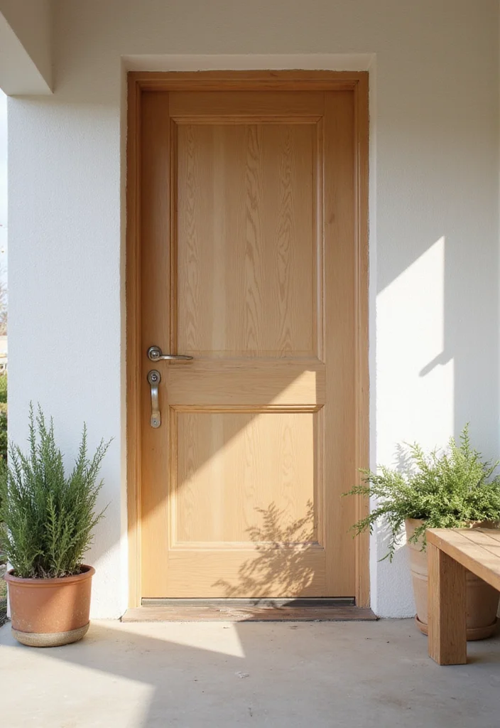 15 Rustic Front Door Ideas That’ll Make Your Home Feel Like a Cozy Retreat! - 13. Minimalist Rustic 1