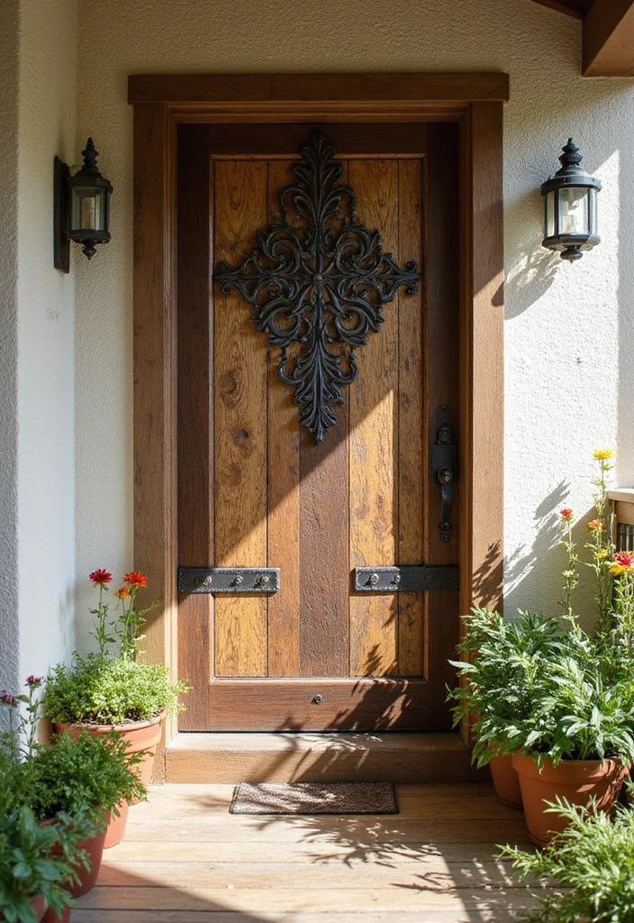 15 Rustic Front Door Ideas That’ll Make Your Home Feel Like a Cozy Retreat! - 14. Textured Surfaces 1