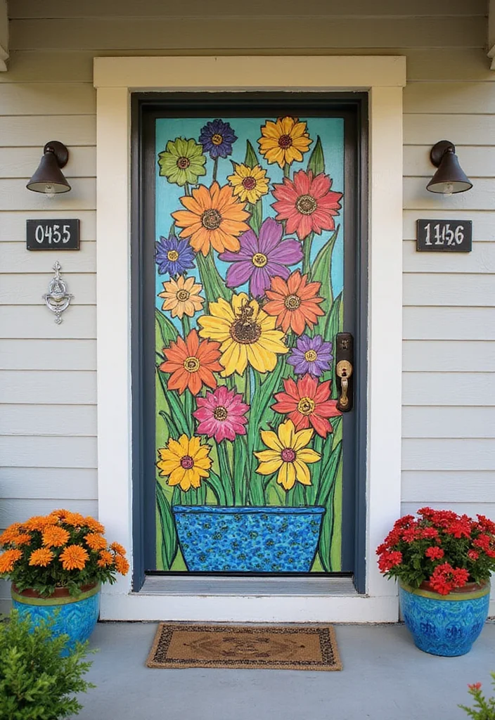 15 Rustic Front Door Ideas That’ll Make Your Home Feel Like a Cozy Retreat! - 9. Artistic Creativity 1