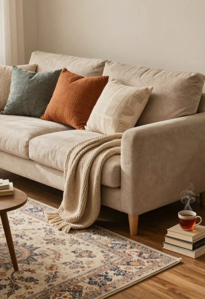 16 Cozy Living Room Ideas That Are Trending Right Now (Don't Miss #11!) - 1. Layered Textiles 1