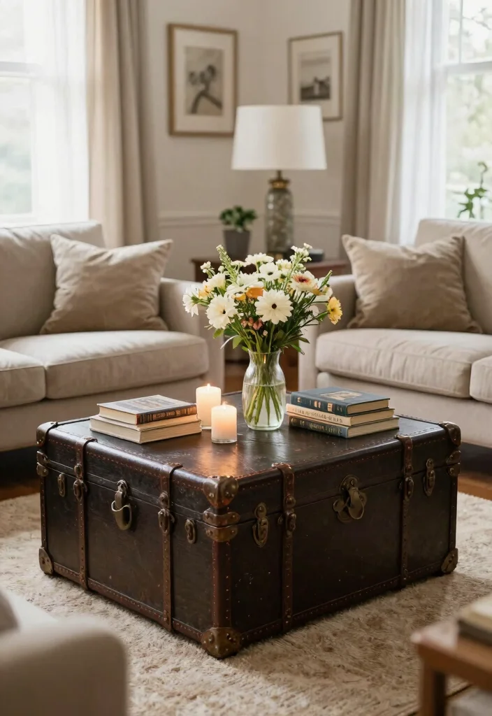 16 Cozy Living Room Ideas That Are Trending Right Now (Don't Miss #11!) - 14. Unique Coffee Tables 1