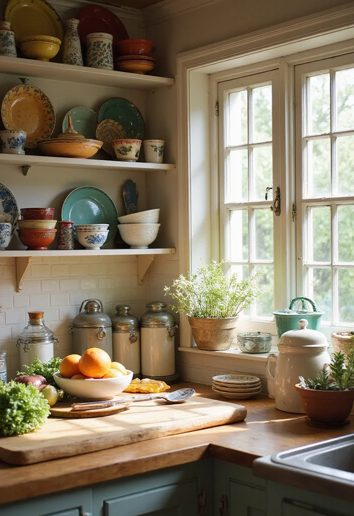 16 Family-Friendly Farmhouse Kitchen Designs That Are Perfect for Gatherings! - 4. Vintage Kitchenware 1
