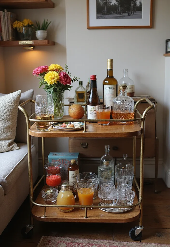 17 Unique Vintage Home Accents You Never Knew You Needed (Prepare to Be Inspired!) - 14. Vintage Bar Cart 1
