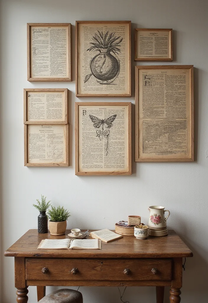19 Vintage Wall Art Ideas That Will Instantly Upgrade Your Home's Style! - 14. Vintage Album or Book Pages 1