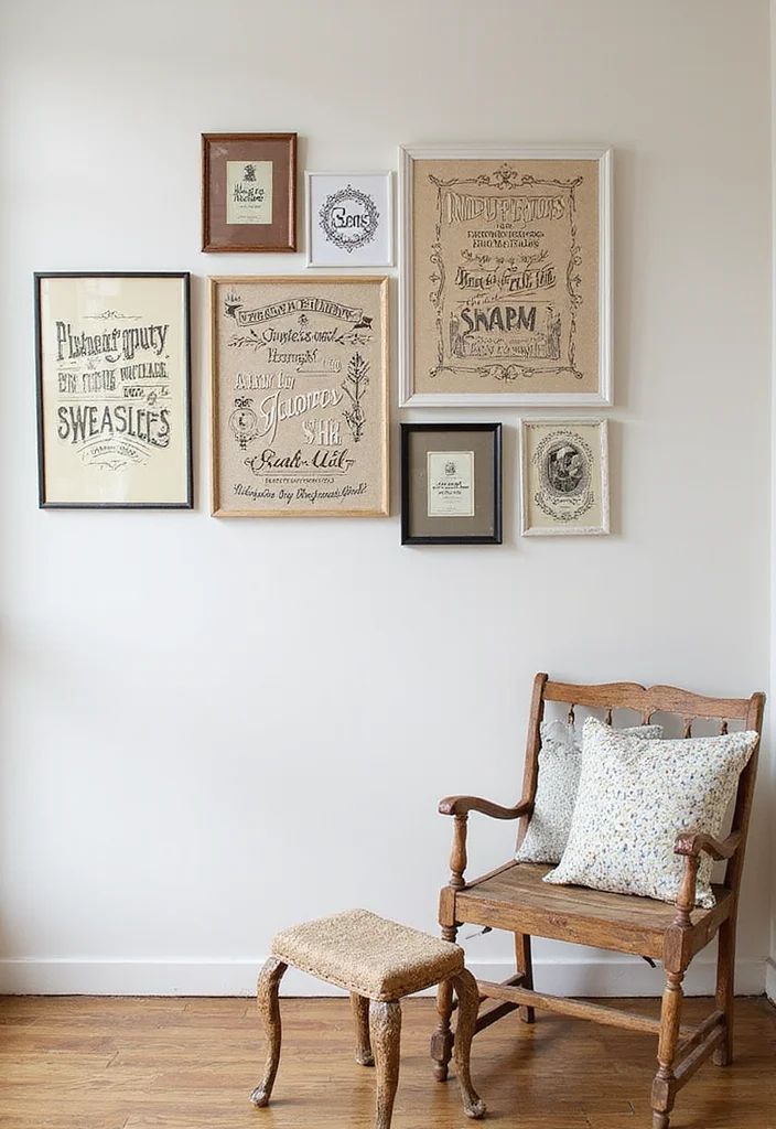 19 Vintage Wall Art Ideas That Will Instantly Upgrade Your Home's Style! - 18. Vintage-Inspired Wall Decals 1