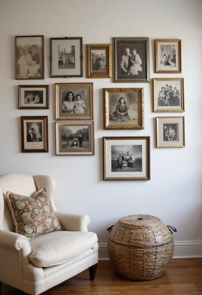 19 Vintage Wall Art Ideas That Will Instantly Upgrade Your Home's Style! - 7. Vintage Family Photos 1