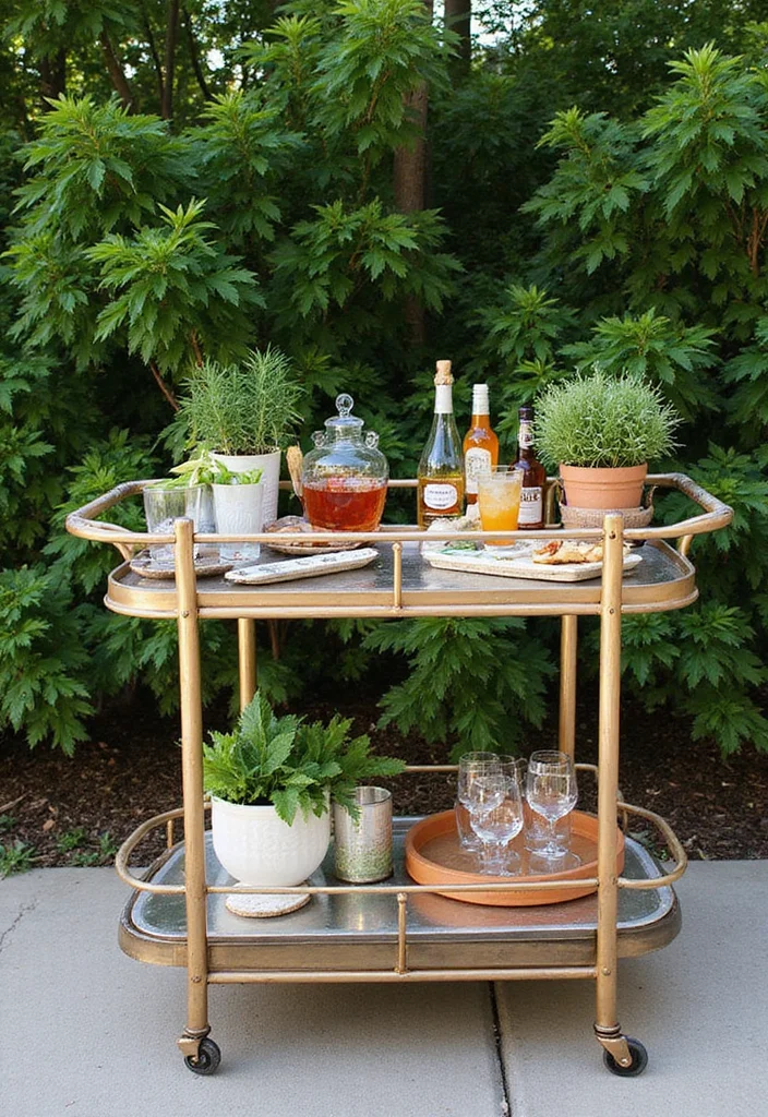 25 Patio Furniture Ideas for a Stylish and Comfortable Outdoor Space! - 12. Stylish Bar Carts 1