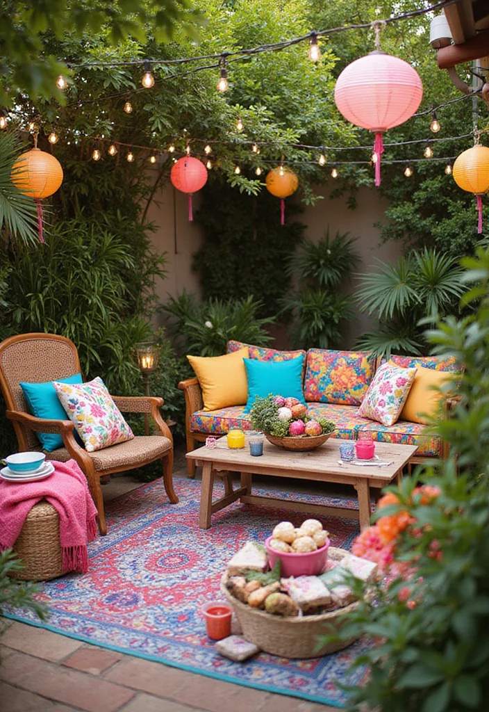 25 Patio Furniture Ideas for a Stylish and Comfortable Outdoor Space! - 17. Colorful Accessories 1