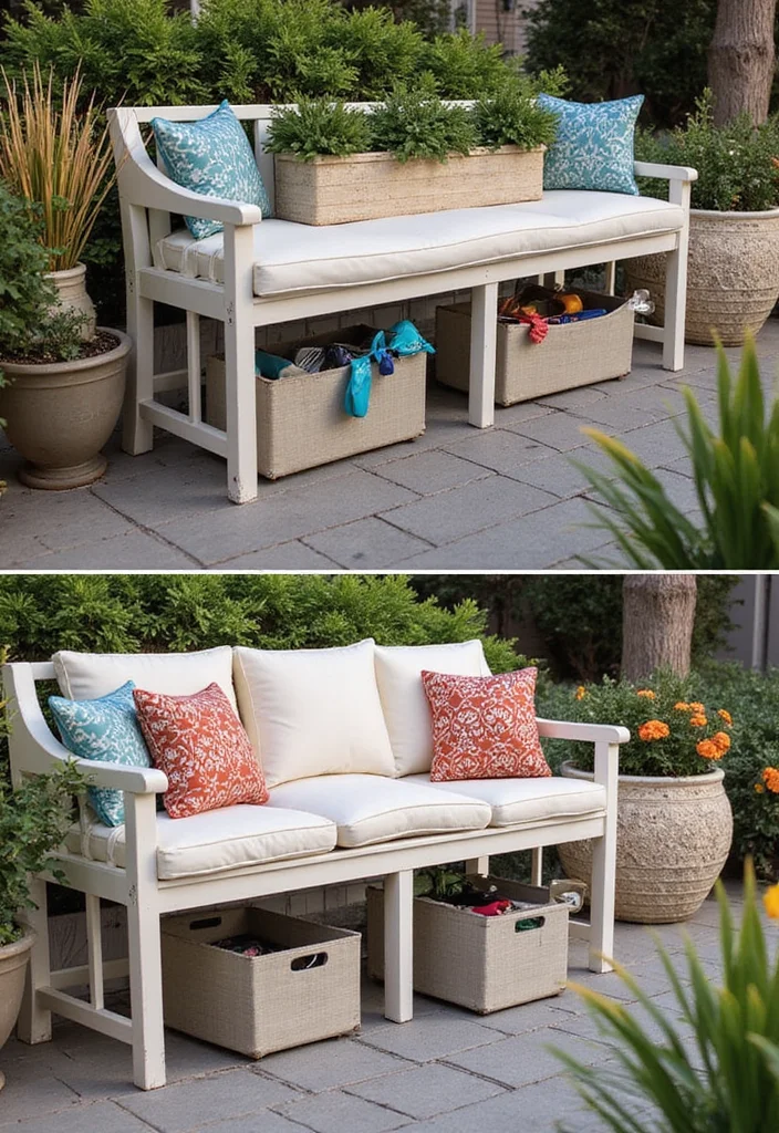 25 Patio Furniture Ideas for a Stylish and Comfortable Outdoor Space! - 18. Stylish Outdoor Storage 1