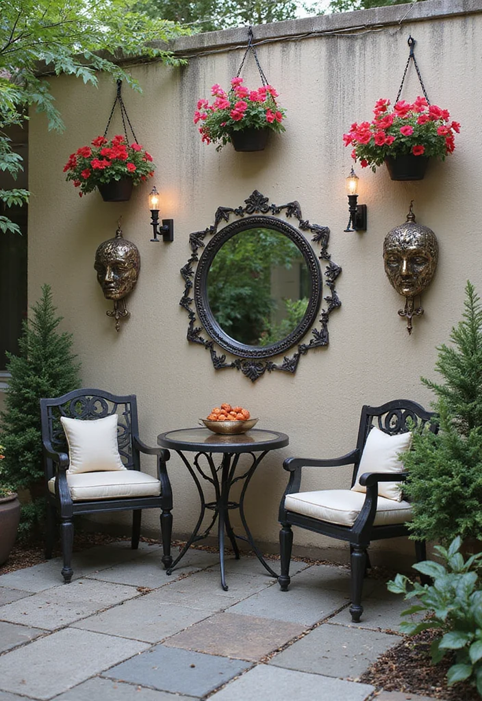 25 Patio Furniture Ideas for a Stylish and Comfortable Outdoor Space! - 19. Artful Wall Decor 1
